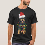 T-shirt Rottweiler Christmas Rottweiler À Santa Hat Et L<br><div class="desc">Rottweiler Christmas Rottweiler À Santa Hat Et Lumières 23.</div>