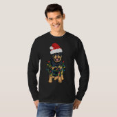 T-shirt Rottweiler Christmas Rottweiler À Santa Hat Et L (Devant entier)