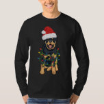 T-shirt Rottweiler Christmas Rottweiler À Santa Hat Et L<br><div class="desc">Rottweiler Christmas Rottweiler À Santa Hat Et Lumières 23.</div>