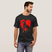 T-shirt Rottweiler Coeur rouge (Devant entier)