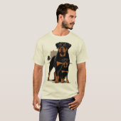 T-shirt Rottweiler Dad - Protection - Son - Home - Family (Devant entier)