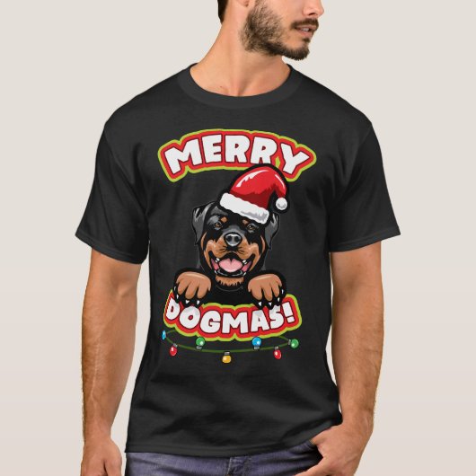 T-shirt Rottweiler de Noël (Devant)