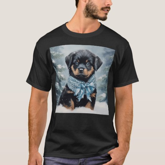 T-shirt Rottweiler en hiver (Devant)