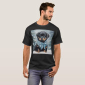 T-shirt Rottweiler en hiver (Devant entier)
