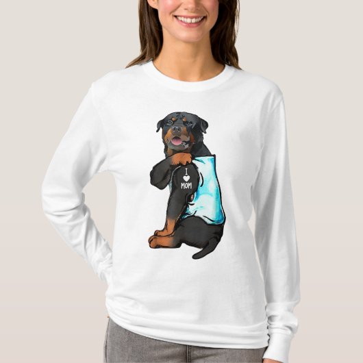 T-shirt Rottweiler I Love Maman Tattoo (Devant)
