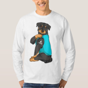 T-shirt Rottweiler I Love Maman Tattoo Vêtements Chien Mam