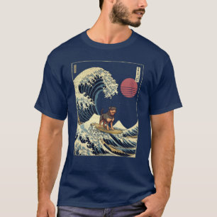 T-shirt Rottweiler Kanagawa fille de vague de surf japonai
