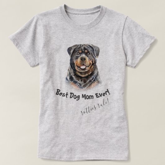 T-shirt Rottweiler Meilleur chien maman jamais (Design devant)