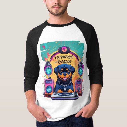 T-SHIRT ROTTWEILER RECORDS MANCHES LONGUES DEUX TONS 1 (Devant)