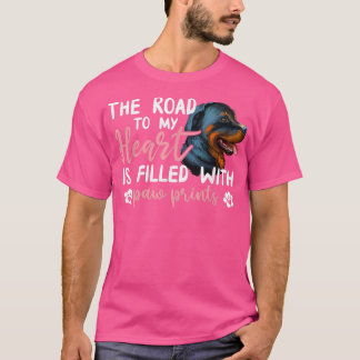 T-shirt Rottweiler Road To My Heart Funny Chien Propriétai