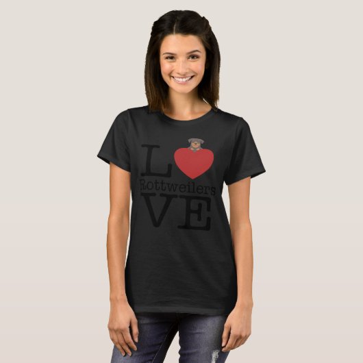 T-shirt Rottweilers mignons d'amour (Devant entier)