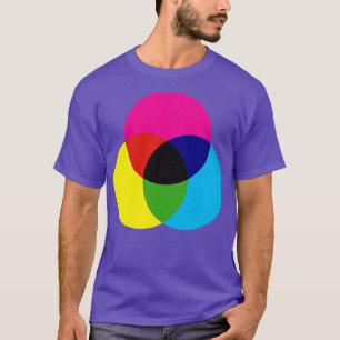 T-shirt Roue couleur de l'artiste graphique CMJN