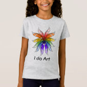 T-shirt - Roue couleur plumes et texte (Devant)