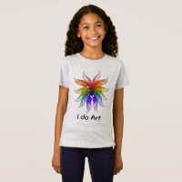 T-shirt - Roue couleur plumes et texte