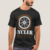 T-shirt Roue D'Artwork De Cycler Heureux (Devant)