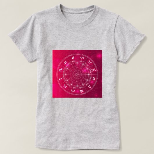 T-shirt Roue d'astrologie Signes étoiles (Design devant)