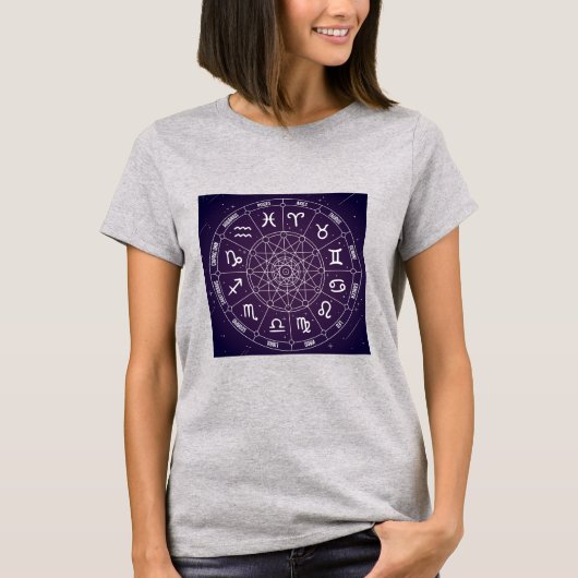 T-shirt Roue d'astrologie violette (Devant)