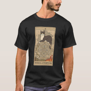 T-shirt Roue De Cartes De Tarot De Tune Et Chat Cosmique C