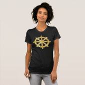 T-shirt Roue de Dharma d'or (Devant entier)
