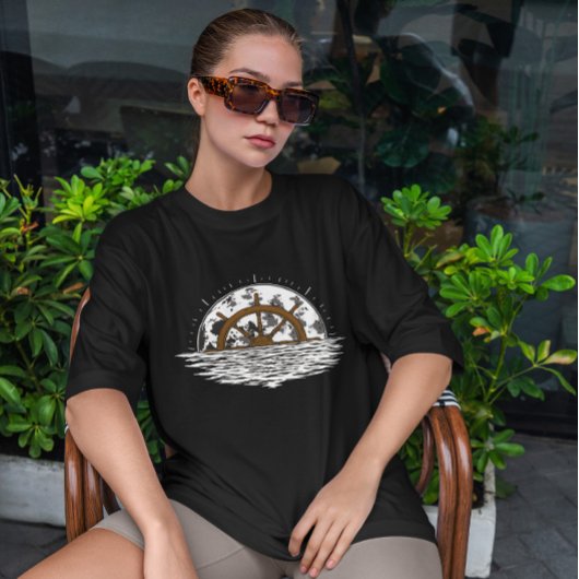 T-shirt Roue de direction du navire Lune