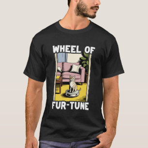 T-shirt Roue de Fur-Tune Chat sur aspirateur robot chat