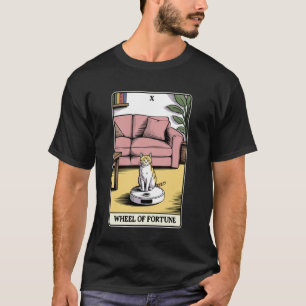 T-shirt Roue de la Fortune Carte Tarot Chat Sur Aspirateur