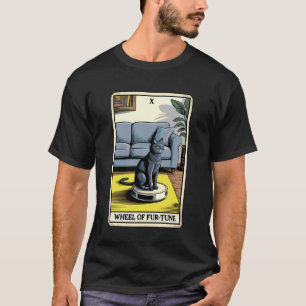 T-shirt Roue de l'aspirateur robot pour chat de carte de t