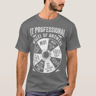 T-shirt Roue de réponses geek pour professionnel de l'info