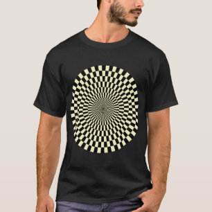 T-shirt Roue Op Art - Crème et noir