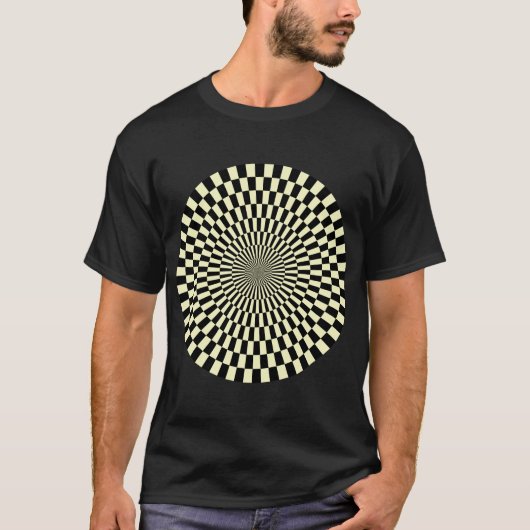 T-shirt Roue Op Art - Crème et noir (Devant)