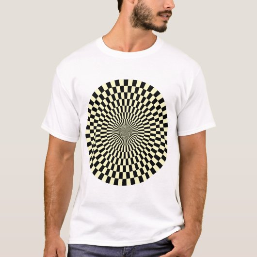 T-shirt Roue Op Art - Crème et noir (Devant)