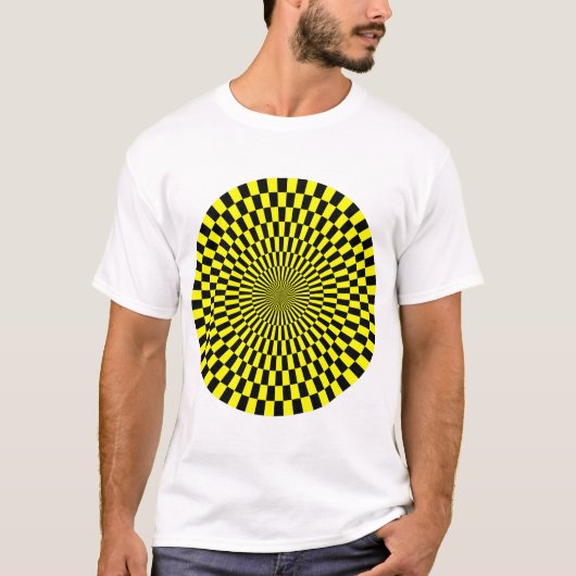 T-shirt Roue Op Art - Jaune et Noir (Devant)