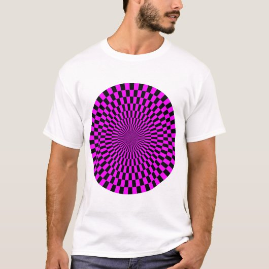 T-shirt Roue Op Art - Magenta et Noir (Devant)
