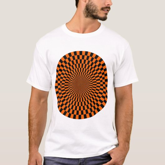T-shirt Roue Op Art - orange et noir (Devant)