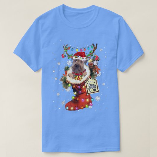 T-shirt Roue Terrier Xmas Boot Noël Sock hiver Sn (Design devant)