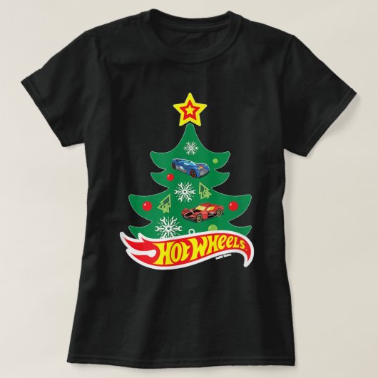 T-shirt Roues chaudes Roues chaudes Arbre de Noël (Design devant)
