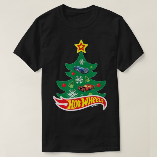 T-shirt Roues chaudes Roues chaudes Arbre de Noël (Design devant)