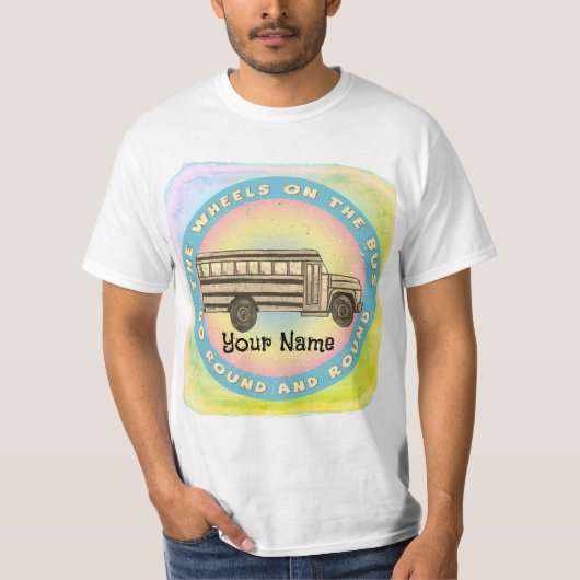 T-shirt Roues d'autobus scolaire (Devant)