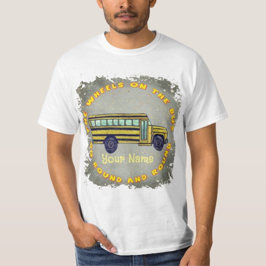 T-shirt Roues d'autobus scolaire (Devant)