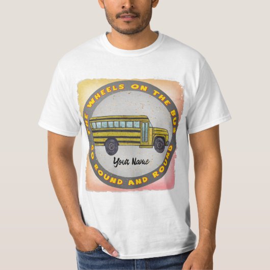 T-shirt Roues d'autobus scolaire (Devant)
