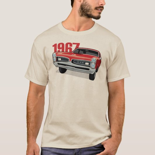 T-shirt Rouge 1967 de Pontiac GTO (Devant)