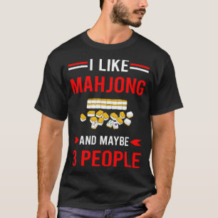 T-shirt Rouge 3 Personnes Mahjong Majong Mah Jong Mah Jong