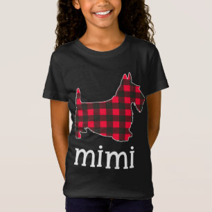 T-Shirt Rouge à carreaux Mimi grand-mère chien Scottie Noë