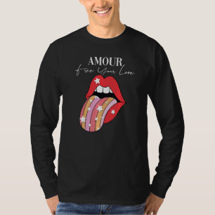 T-shirt Rouge à lèvres Amour Citation Motivante Inspirante