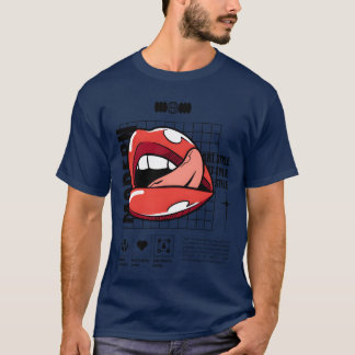 T-shirt Rouge à lèvres Modern Art Lip Print marque fille