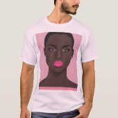T-shirt Rouge à lèvres rose (Devant)