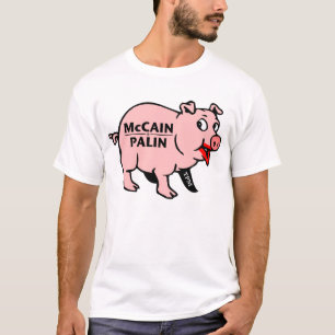 T-shirt Rouge à lèvres sur un porc