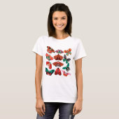 T-shirt rouge à papillon et papillon vert (Devant entier)