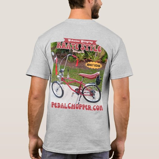 T-shirt Rouge Adulte Taille Krate Style Vélo (Dos)