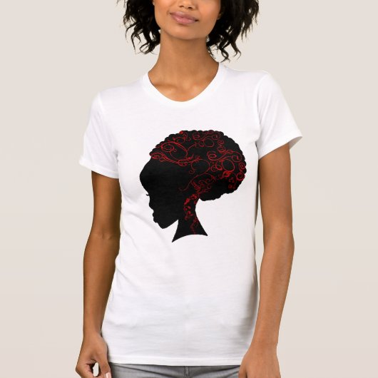 T-SHIRT ROUGE AFRO (Devant)